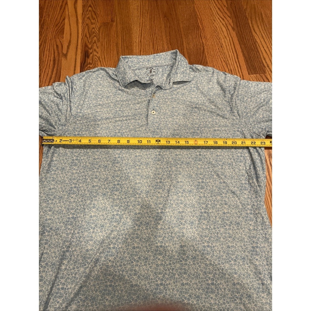 Johnnie-O Men's Top Shelf Polo Lyocell Blend Blue Floral AOP Pattern Large - Picture 8 of 9